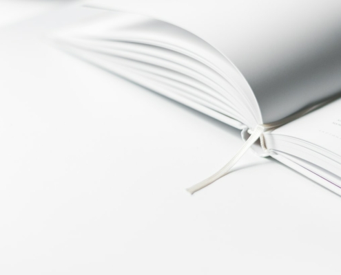 white book marker on book page